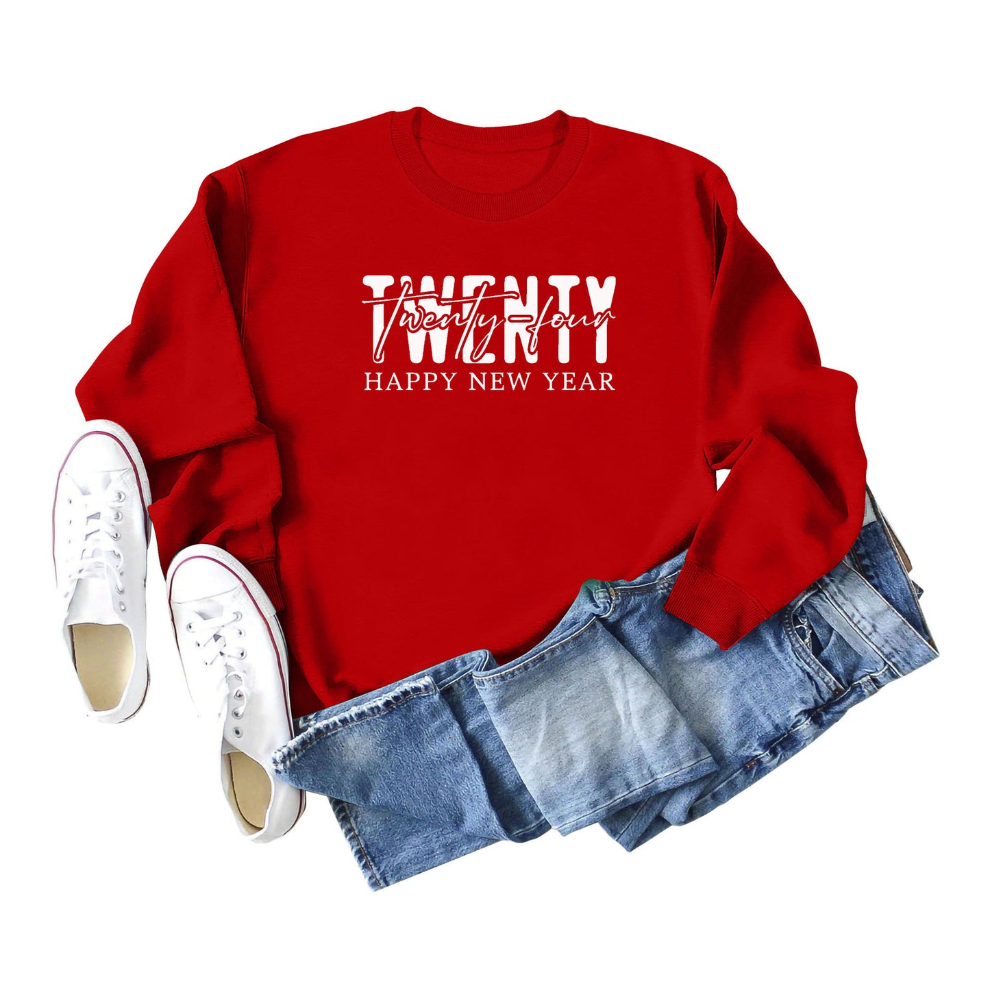 Women Simple Casual Letter Print Round Neck Long Sleeve Sweatshirt