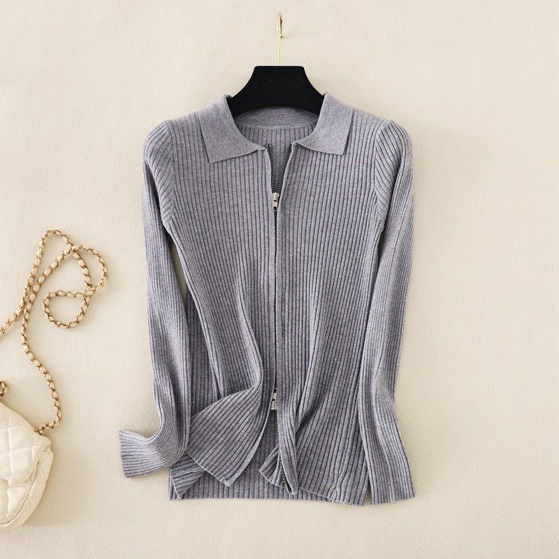 Women Casual Solid Color Base Lar Knit Top Sweater