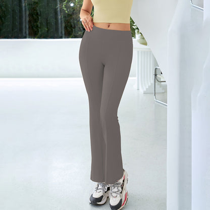 Women Fashion Casual Solid Color High Waist Yoga Sports Pants