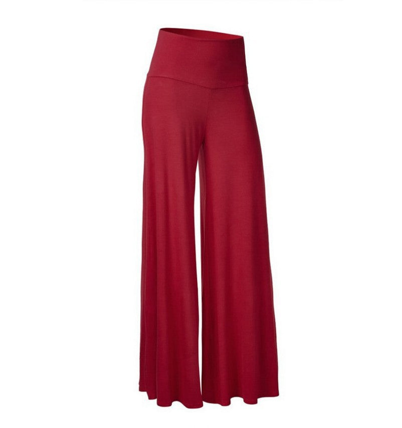 Women Casual Solid Color Wide Leg Pants