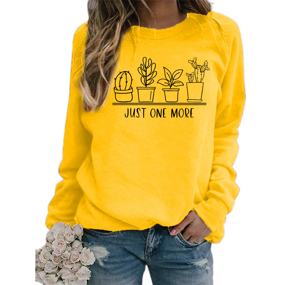 Sudadera holgada informal con estampado floral y cuello redondo de manga larga para mujer