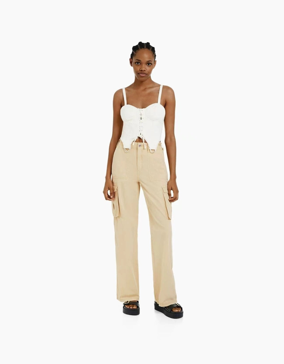 Women Fashion Casual Olive High Waist Overalls