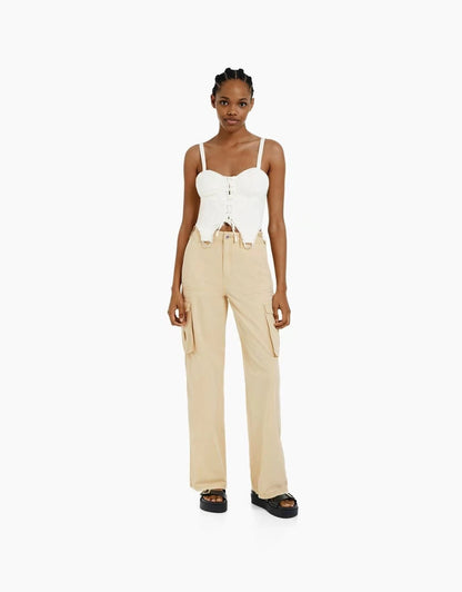 Women Fashion Casual Olive High Waist Overalls