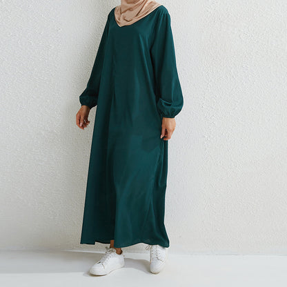 Women Casual Summer Vacation Tiny Flower Zipper Pullover Loose Fashion Pocket Maxi Dress