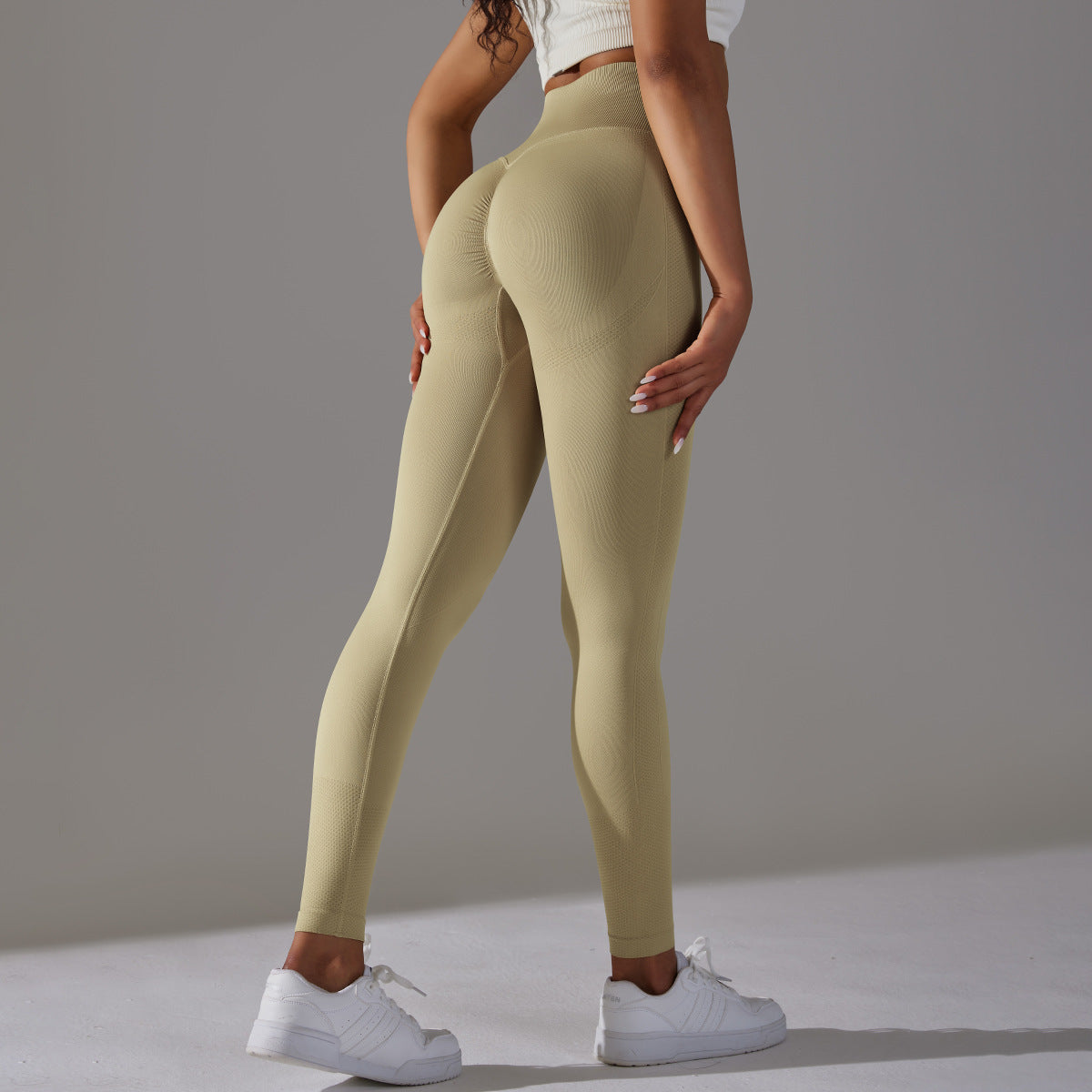 Pantalones de yoga deportivos de cintura alta para mujer, informales, a la moda, con efecto vientre plano y cadera.