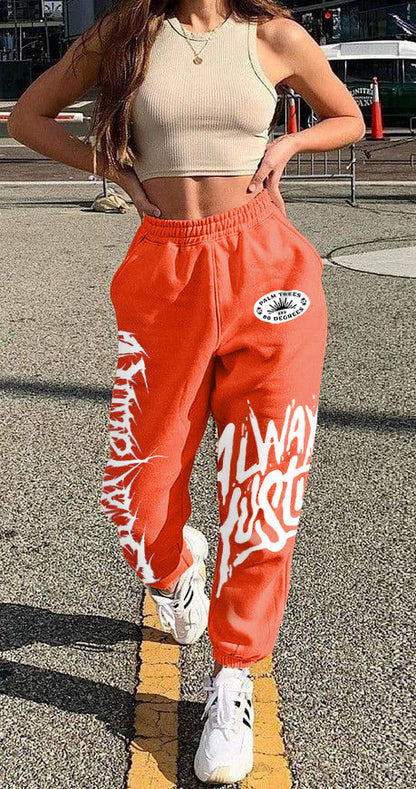 Athleisure Casual Street Fashion Street Women Letter Thickened Sweatpants