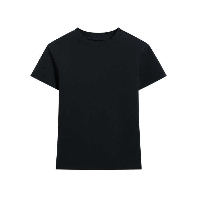 Camiseta informal de manga corta de color liso para mujer