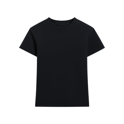 Camiseta informal de manga corta de color liso para mujer