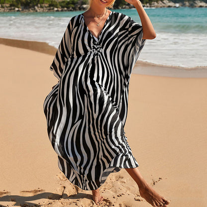 Traje de baño de verano para mujer, informal, estampado, holgado, protector solar