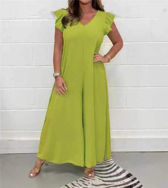 Mono informal sin mangas holgado de color liso a la moda para mujer