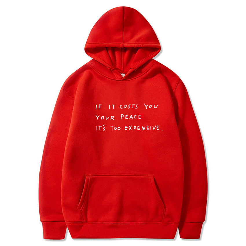 Sudadera con capucha informal con bolsillo y estampado de eslogan y letras para mujer