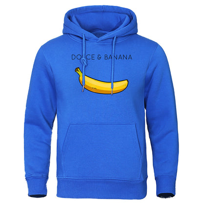 Sudadera con capucha de forro polar con estampado de plátano para hombre y mujer