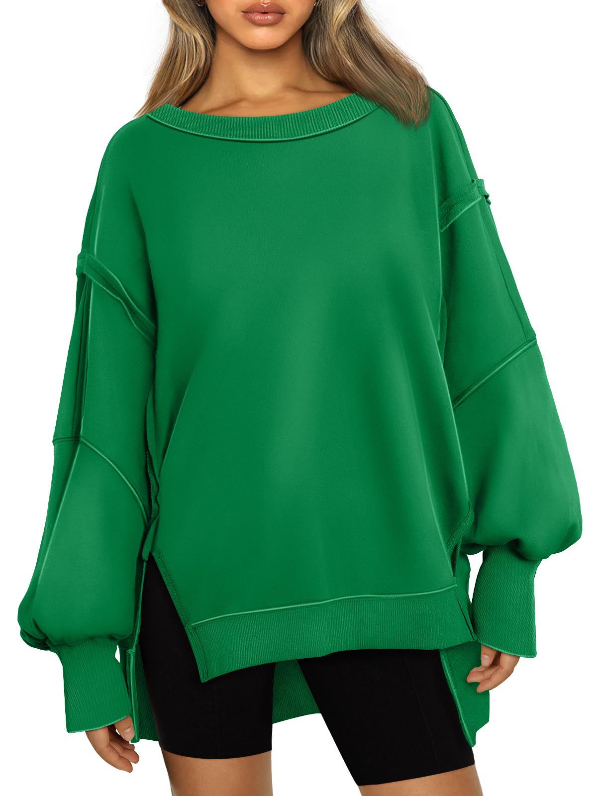 Sudadera informal de cuello redondo y manga larga para mujer