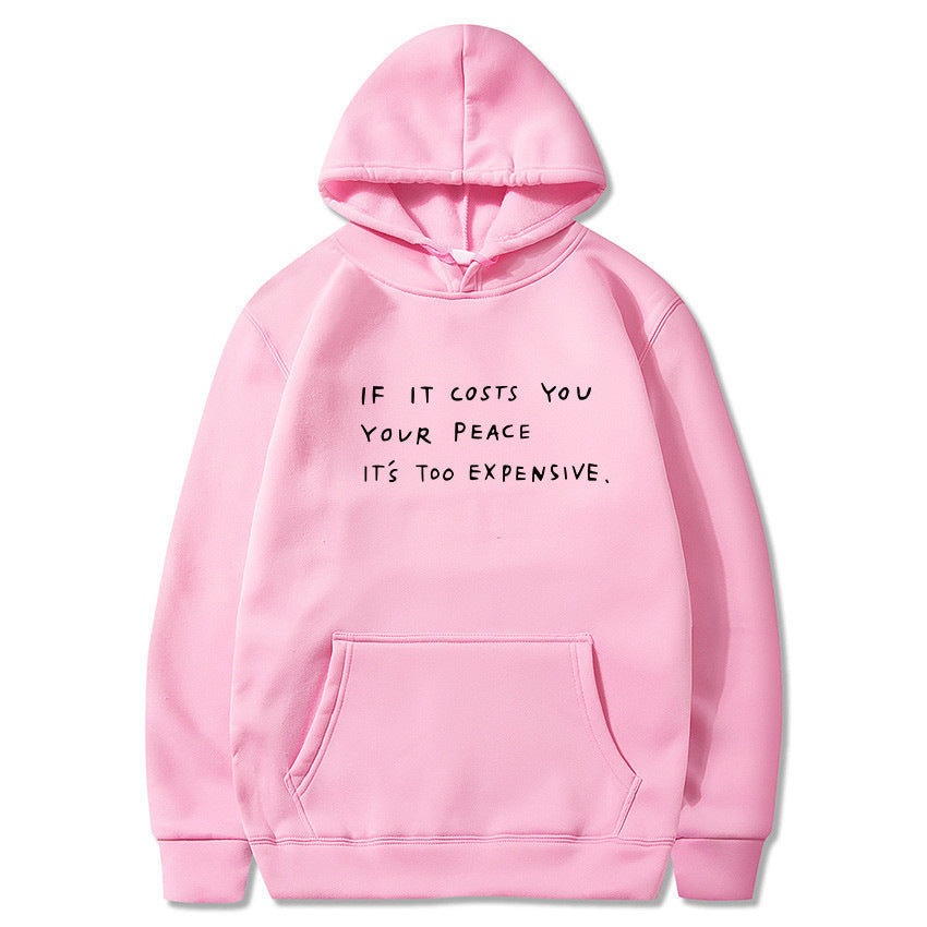 Sudadera con capucha informal con bolsillo y estampado de eslogan y letras para mujer