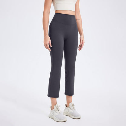 Women Fashion Casual Solid Color High Waist Slim-Fit Yoga Pants