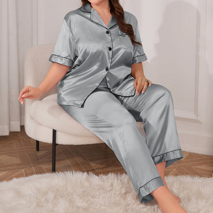 Conjunto de pijama informal de dos piezas de moda para mujer de talla grande