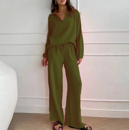 Traje elegante informal holgado de color sólido para mujer
