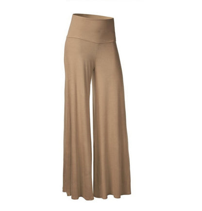 Women Casual Solid Color Wide Leg Pants