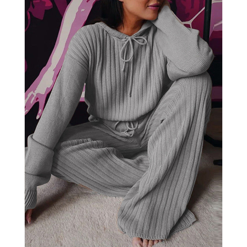 Women Long Sleeve Loose Hooded Casual Suit