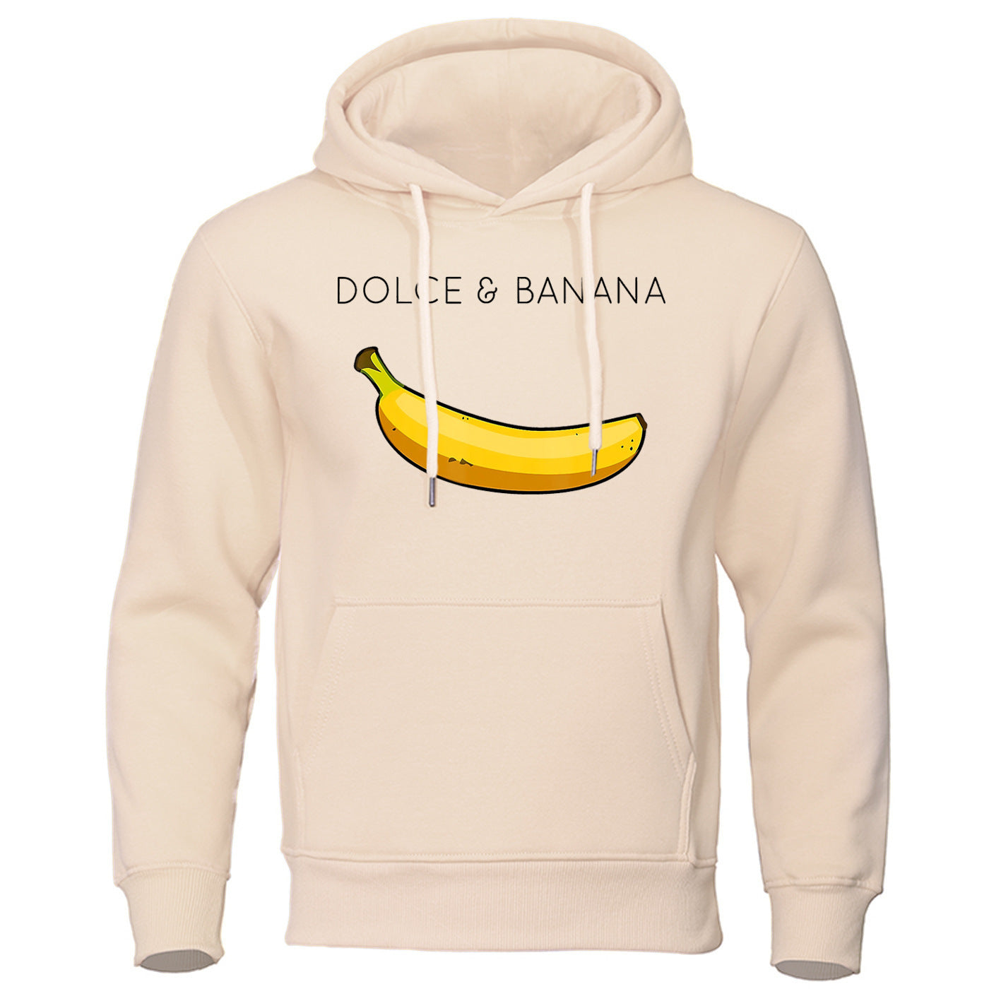 Sudadera con capucha de forro polar con estampado de plátano para hombre y mujer