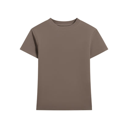 Camiseta informal de manga corta de color liso para mujer