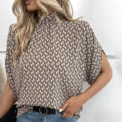 Blusa informal de verano con mangas murciélago y color liso para mujer