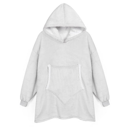 Couples Spring Autumn Casual Lazy Home Solid Color Flannel Long Sleeve Hooded Sleepwear