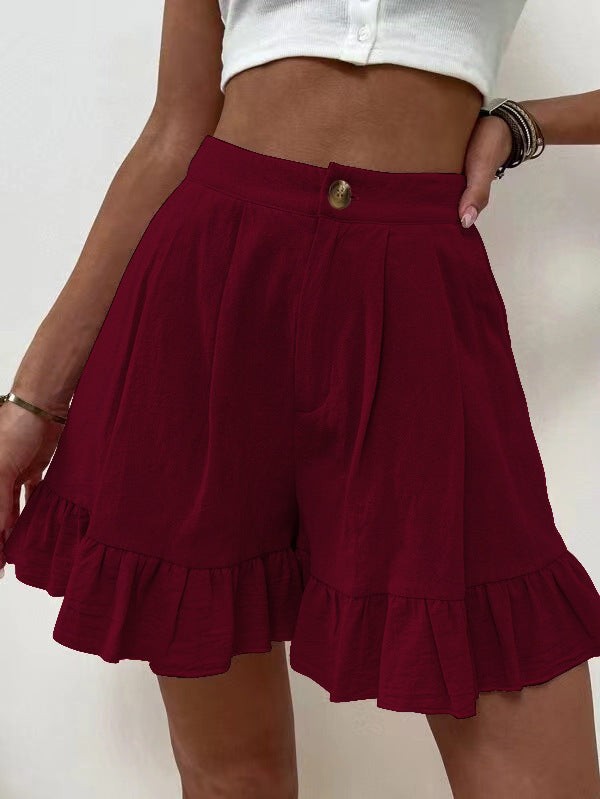 Women Fashion Casual Loose Wide Leg High Waist Shorts