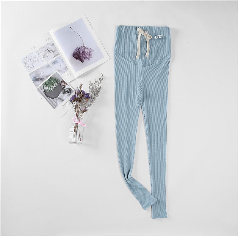 Pregnant Women Fashion Casual Belly Threaded Leggings