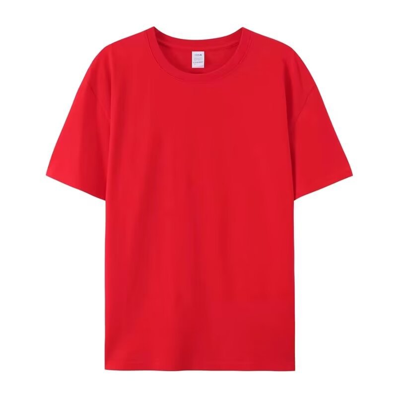 Camiseta básica holgada informal de color liso con cuello redondo para mujer
