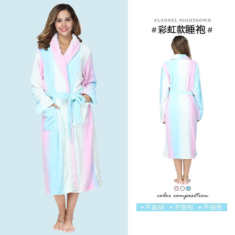 Women Fashion Casual Rainbow Star Python Print Lel Long Sleeve Nightgown