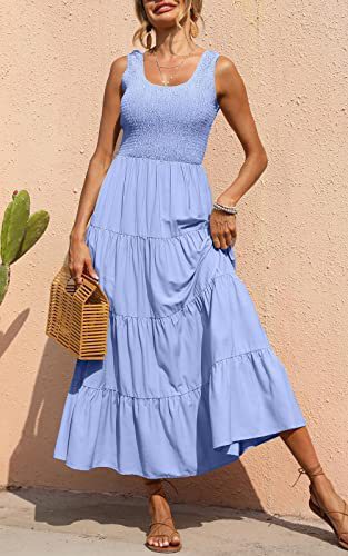 Vestido casual básico de verano para mujer, liso, corte A, estilo swing