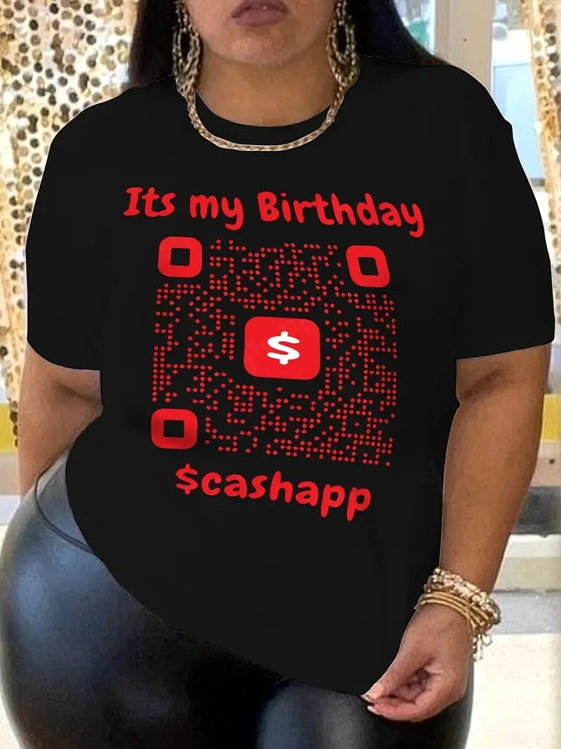 Camiseta informal de manga corta con estampado de dibujos animados para mujer