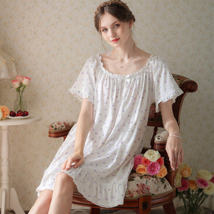 Women Casual Plain Lace Nightdress