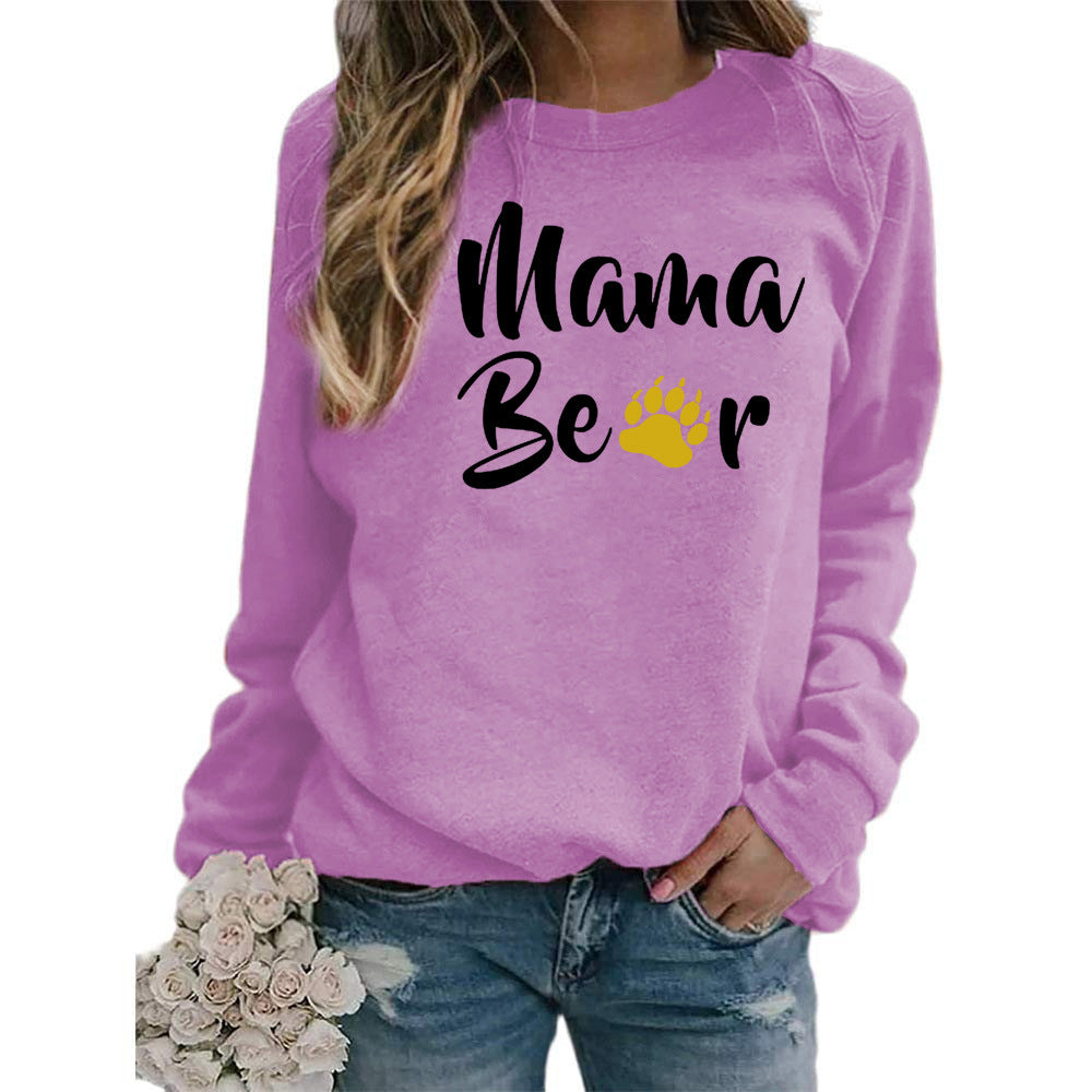 Sudadera con capucha de manga larga y cuello redondo con estampado de letras para mujer, estilo informal y holgado