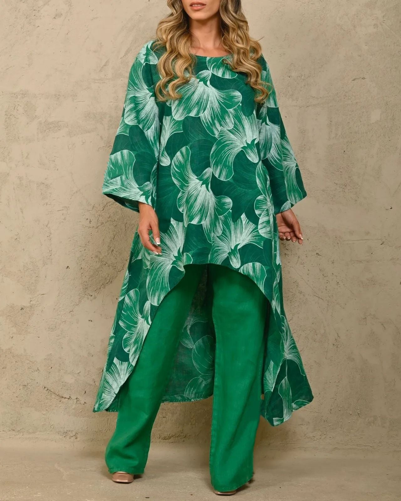 Conjunto de pantalones de manga larga con estampado informal a la moda para mujer