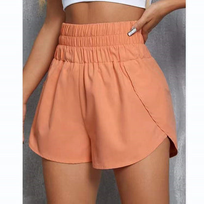 Summer High Waist Women Casual Elastic Loose Summer Solid Color Sports Shorts