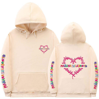 Sudadera con capucha informal con estampado de letras para mujer
