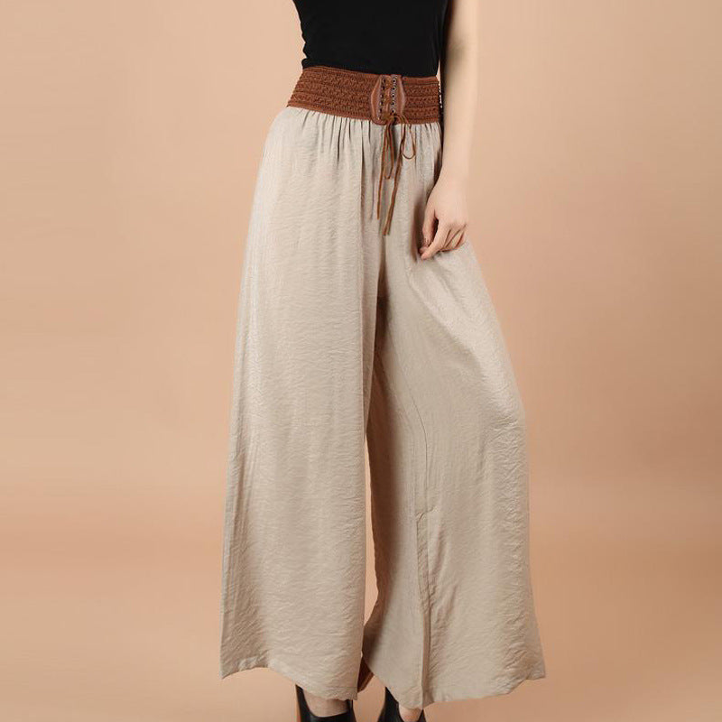 Women'S Fashion Casual Cotton Linen Thin Wide Leg Loose Trousers