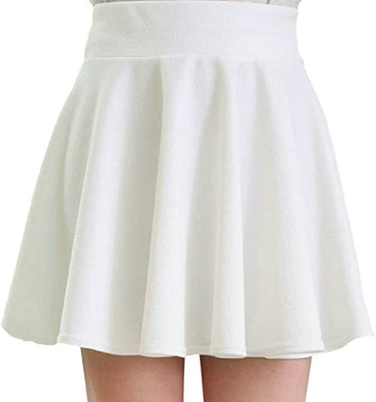 Women Fashion Casual Solid Color A- Line Skirt