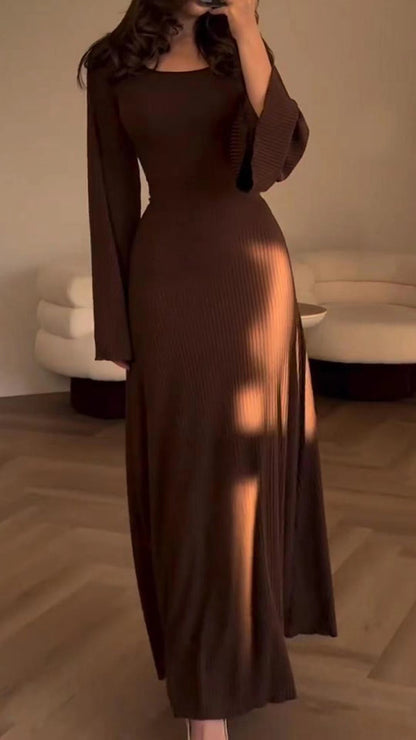 Women Fashion Long Sleeve Loose Casual Dress