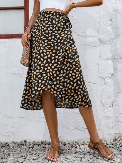 Women Casual Elegant Polka Dot Printed Split Skirt