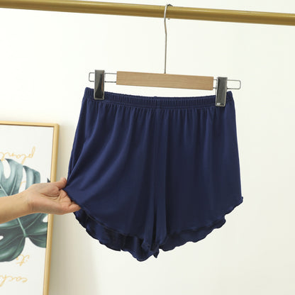 Pantalones cortos holgados con ribete en las orejas, de color liso, informales, para mujer