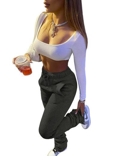 Women Casual Thickened Drawstring Sweat Pants