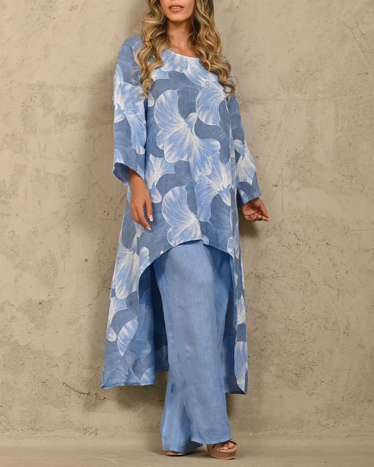 Conjunto de pantalones de manga larga con estampado informal a la moda para mujer