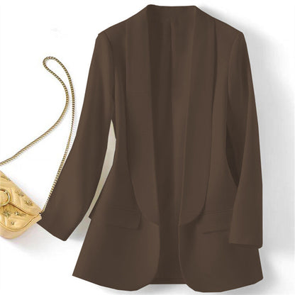 Women Fashion Casual Solid Color Slim-Fit Blazer
