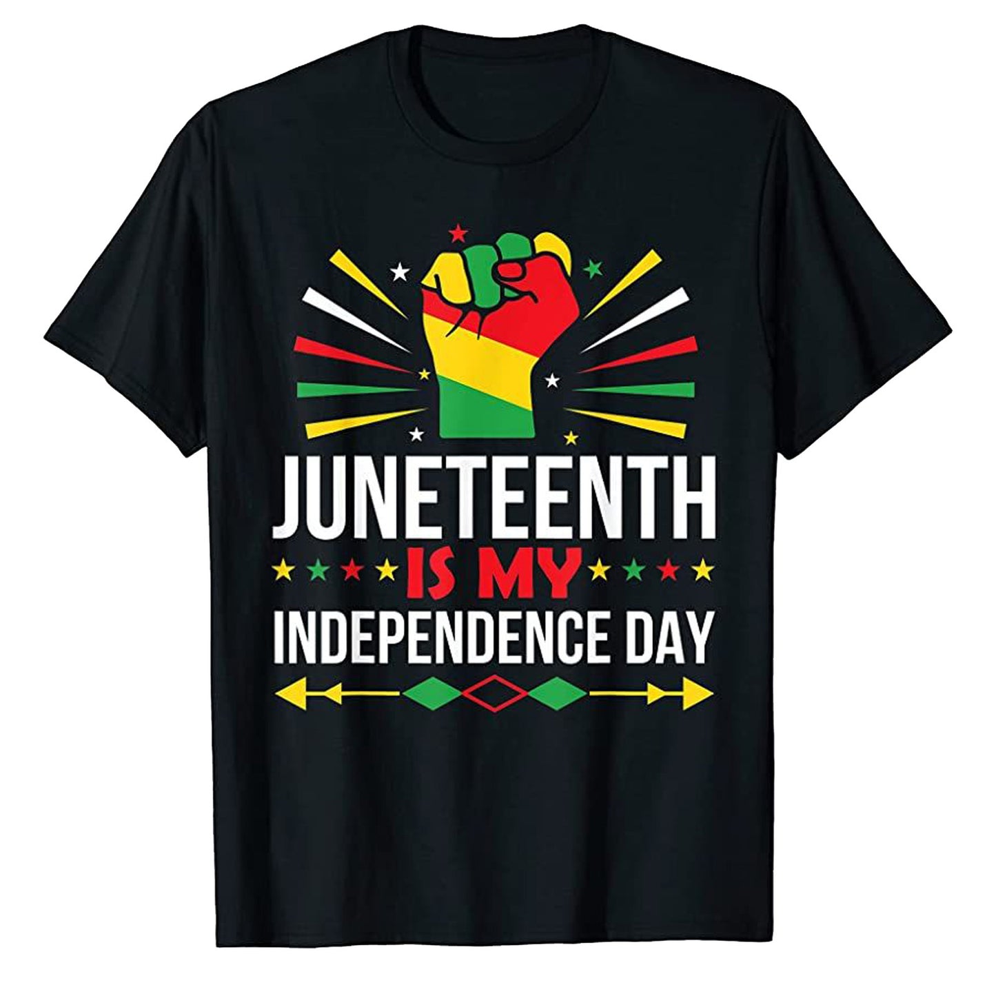 Camiseta unisex informal de manga corta con estampado de letras africanas Juneteenth