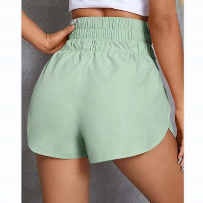 Summer High Waist Women Casual Elastic Loose Summer Solid Color Sports Shorts