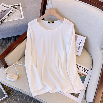 Blusa básica informal sencilla de color liso para mujer, talla grande