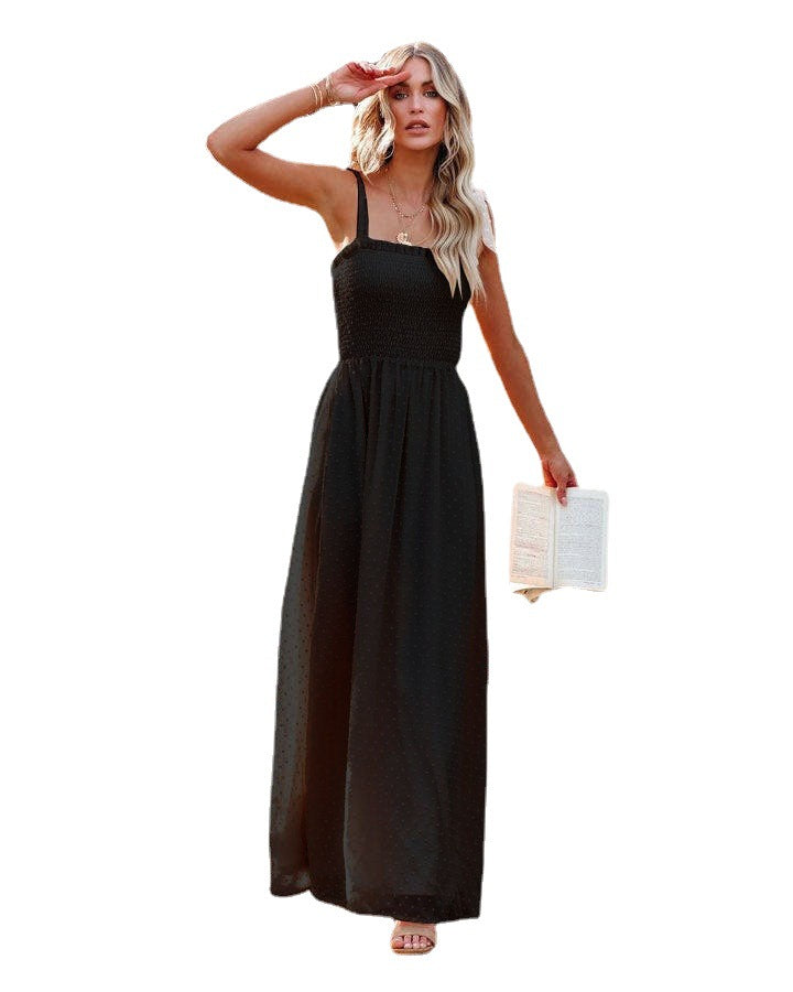 Summer Women Casual Fashion Sling Chiffon Maxi Dress